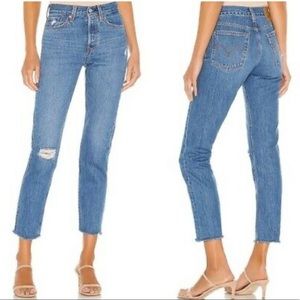 Levi’s Premium Wedgie X Revolve High Rise Raw Hem Ankle Jeans
